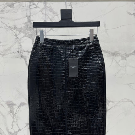 YSL 25S CROC LEATHER SKIRT STYLE 108