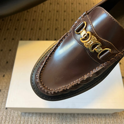 CELINE 26S LOAFER IN DARK CHOCOLATE BROWN CALFSKIN