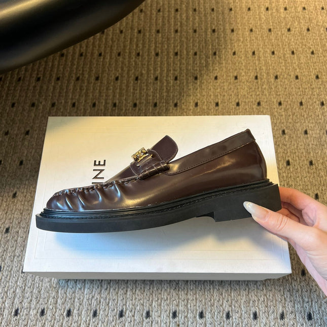 CELINE 26S LOAFER IN DARK CHOCOLATE BROWN CALFSKIN