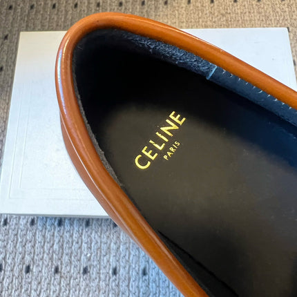 CELINE 26S LOAFER IN BROWN CALFSKIN WITH GOLD HARDWARE