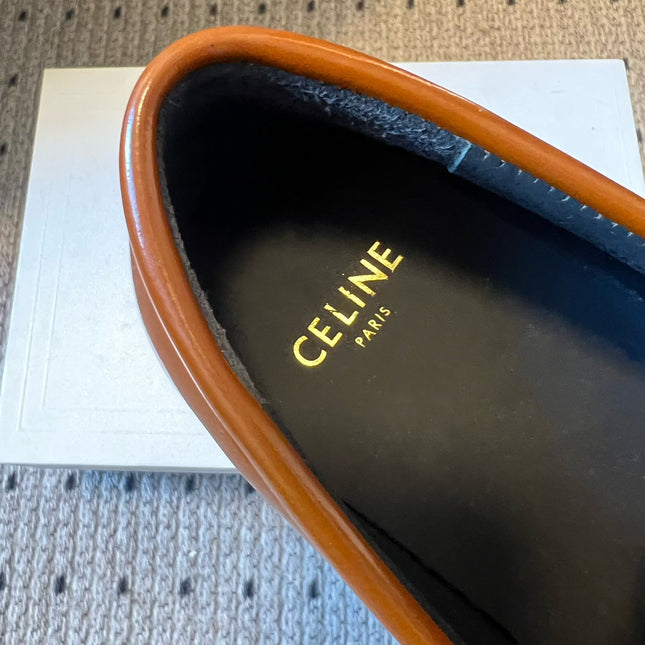 CELINE 26S LOAFER IN BROWN CALFSKIN WITH GOLD HARDWARE
