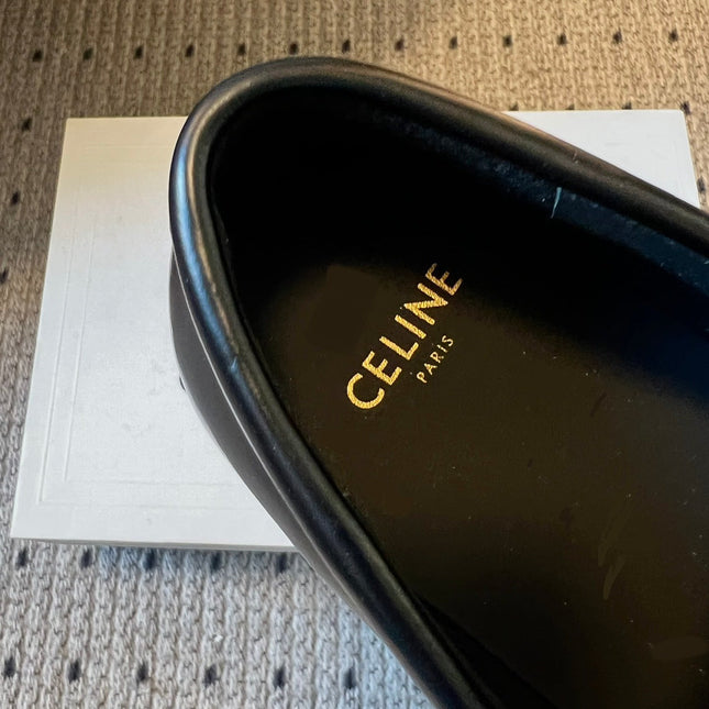 CELINE 26S LOAFER IN BLACK CALFSKIN WITH SILVER HARDWARE