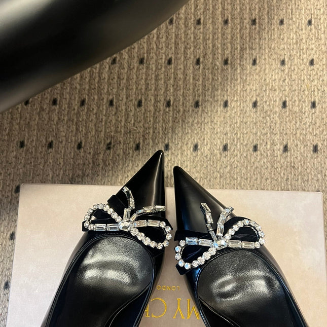 JIMMY CHOO 26S HIGH HEELS 70 MM IN BLACK PATENT CALFSKIN