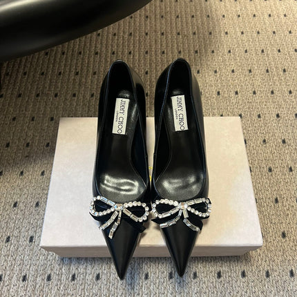 JIMMY CHOO 26S HIGH HEELS 70 MM IN BLACK PATENT CALFSKIN