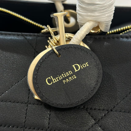DIOR 26S LADY BAG 34 IN BLACK CALFSKIN