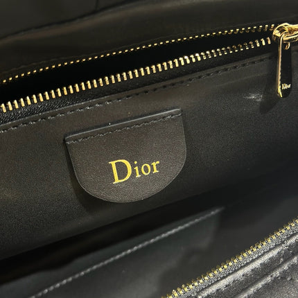 DIOR 26S LADY BAG 34 IN BLACK CALFSKIN