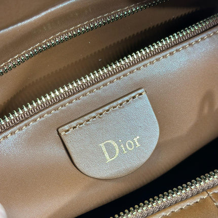 DIOR 26S LADY BAG 34 IN DARK BROWN CALFSKIN
