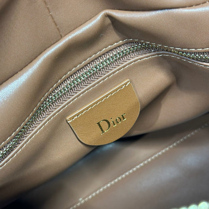 DIOR 26S LADY BAG 34 IN LIGHT BROWN SUEDE
