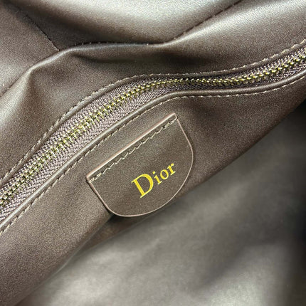 DIOR 26S LADY BAG 34 IN DARK BROWN SUEDE