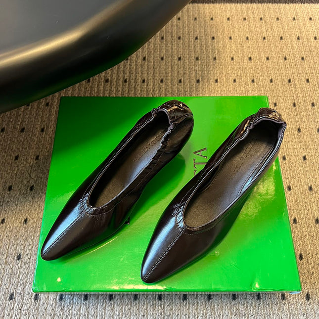 BOTTEGA VENETA 26S HIGH HEELS 40 MM IN DARK BROWN CALFSKIN