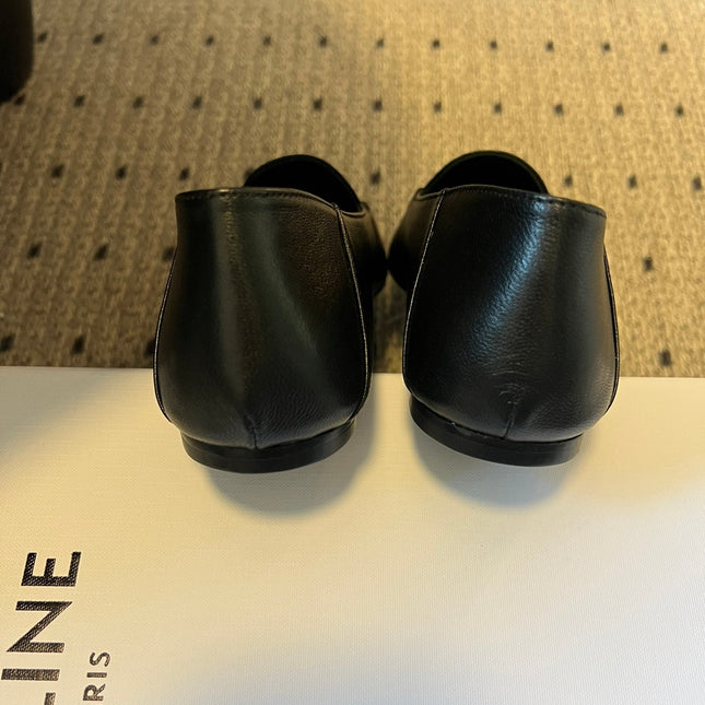 CELINE 26S FLAT LOAFERS IN BLACK LAMBSKIN