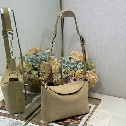 DIOR 26S DIORLY BAG 28 IN BEIGE SUEDE