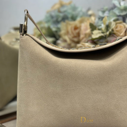 DIOR 26S DIORLY BAG 28 IN BEIGE SUEDE