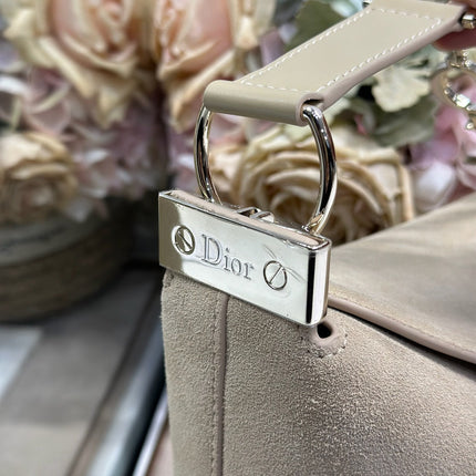 DIOR 26S DIORLY BAG 28 IN BEIGE SUEDE