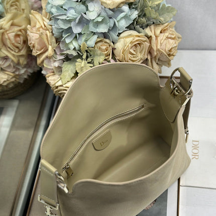 DIOR 26S DIORLY BAG 28 IN BEIGE SUEDE
