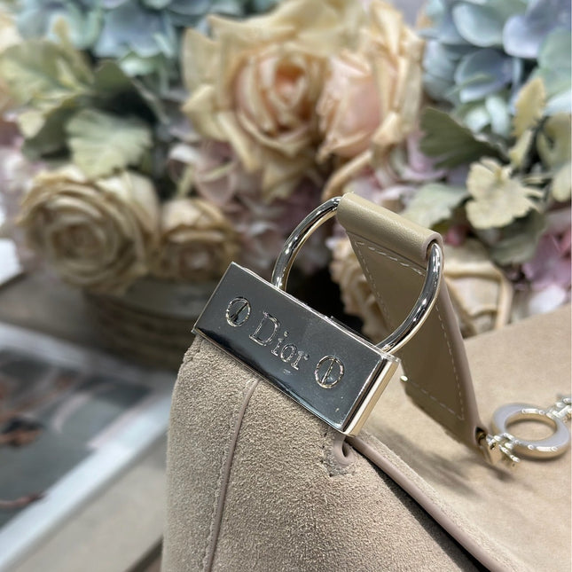 DIOR 26S DIORLY BAG 33 IN BEIGE SUEDE