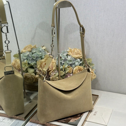 DIOR 26S DIORLY BAG 33 IN BEIGE SUEDE