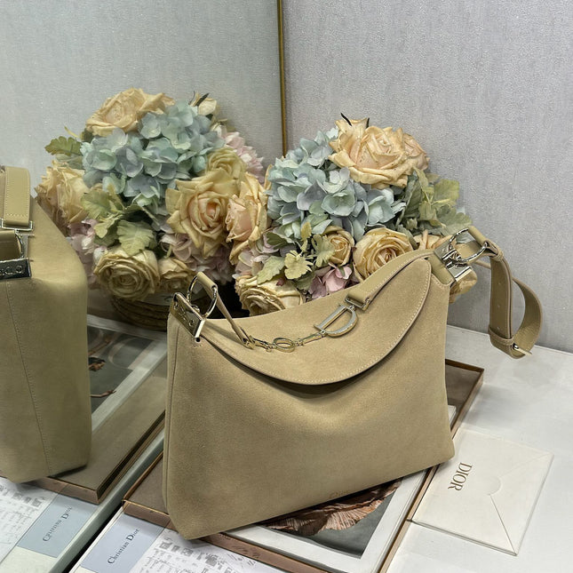 DIOR 26S DIORLY BAG 33 IN BEIGE SUEDE
