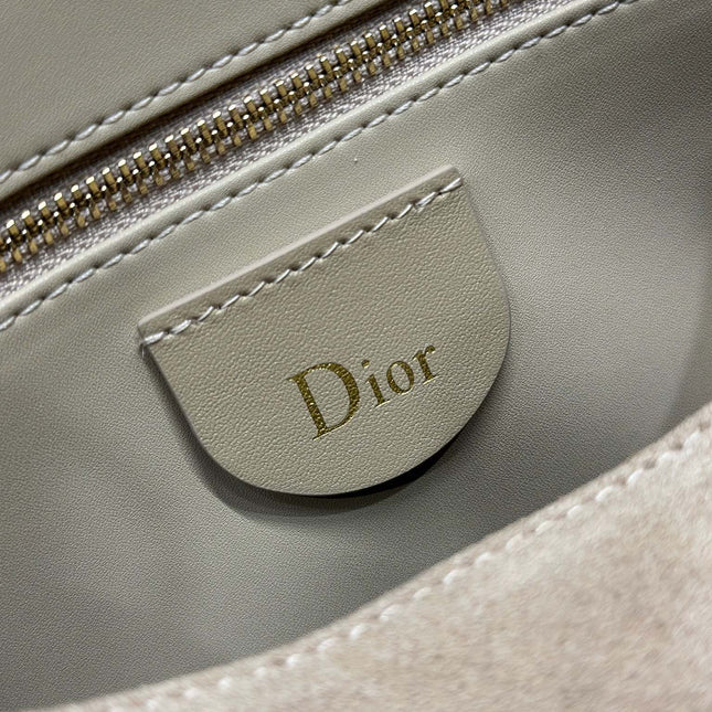 DIOR 26S DIORLY BAG 33 IN BEIGE SUEDE