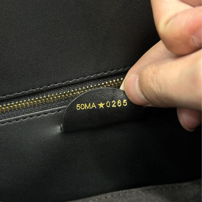 DIOR 26S DIORLY BAG 36 IN BLACK SUEDE