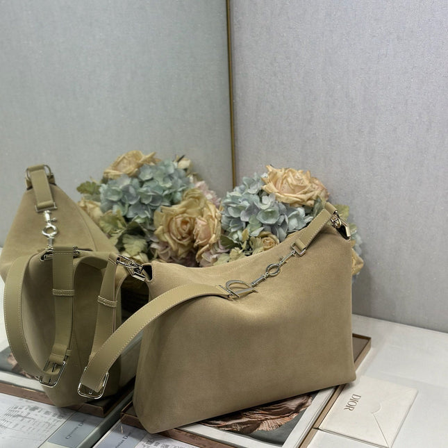 DIOR 26S DIORLY BAG 36 IN BEIGE SUEDE