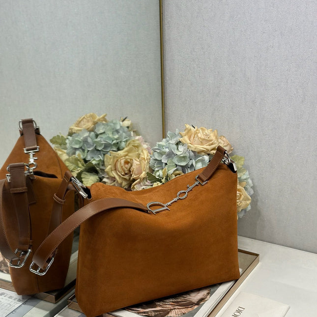 DIOR 26S DIORLY BAG 39 IN BROWN SUEDE