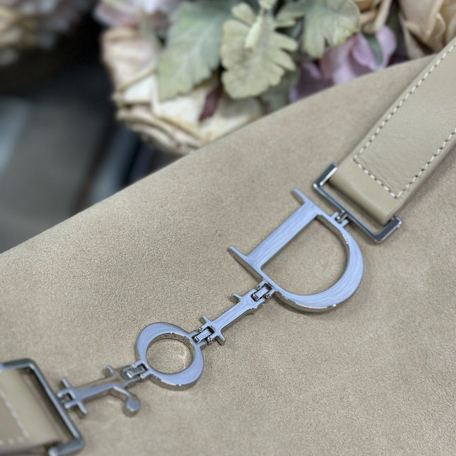 DIOR 26S DIORLY BAG 39 IN BEIGE SUEDE