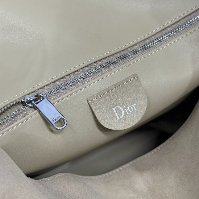 DIOR 26S DIORLY BAG 39 IN BEIGE SUEDE
