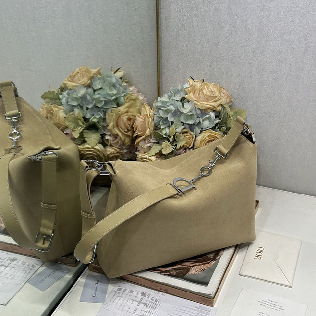 DIOR 26S DIORLY BAG 39 IN BEIGE SUEDE