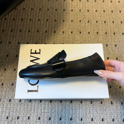 LOEWE 26S TOGGLE LOAFER 20MM IN BLACK SHINY CALFSKIN