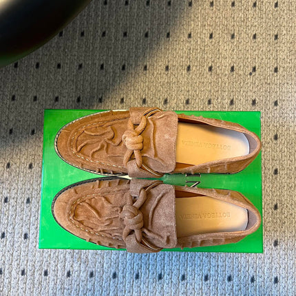 BOTTEGA VENETA 26S LOAFERS IN BROWN SUEDE