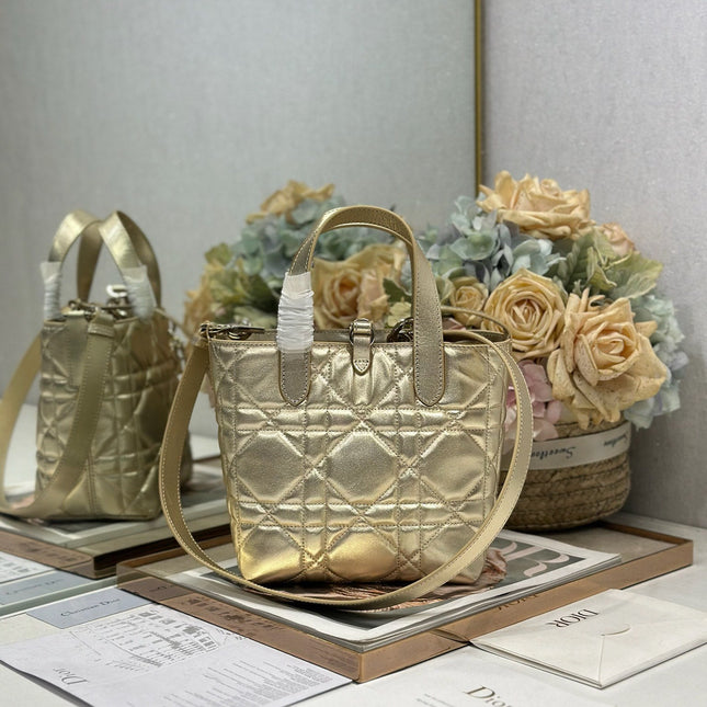 DIOR 26S TOUJOURS BAG 18 IN GOLD CALFSKIN