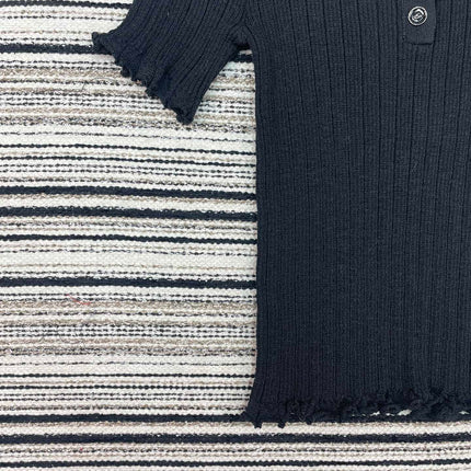 CHANEL 26S SHORT-SLEEVE POLO KNIT TOP 912