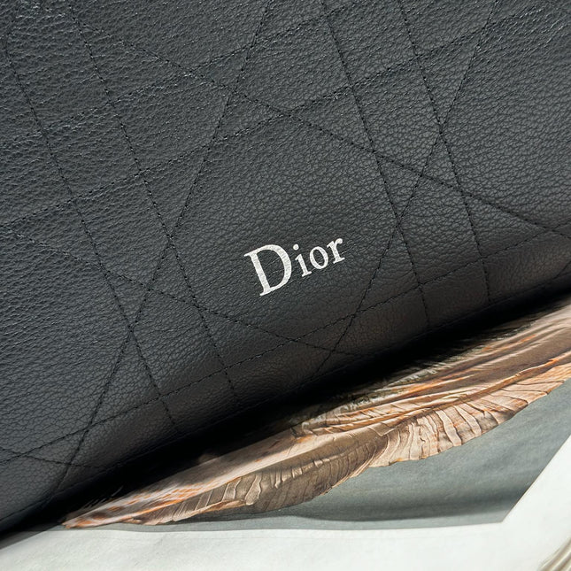 DIOR 26S DIORLY BAG 28 IN BLACK CALFSKIN