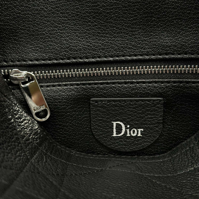 DIOR 26S DIORLY BAG 28 IN BLACK CALFSKIN