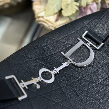 DIOR 26S  DIORLY BAG 39 IN BLACK CALFSKIN
