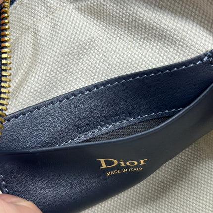 DIOR 26S BOW POUCH BAG 20 IN BLACK AND BEIGE OBLIQUE JACQUARD