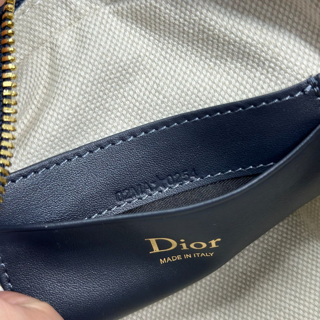 DIOR 26S BOW POUCH BAG 20 IN BLACK AND BEIGE OBLIQUE JACQUARD