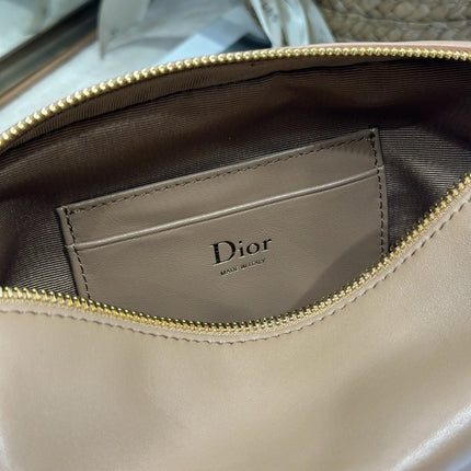 DIOR 26S BOW POUCH BAG 20 IN BROWN LAMBSKIN