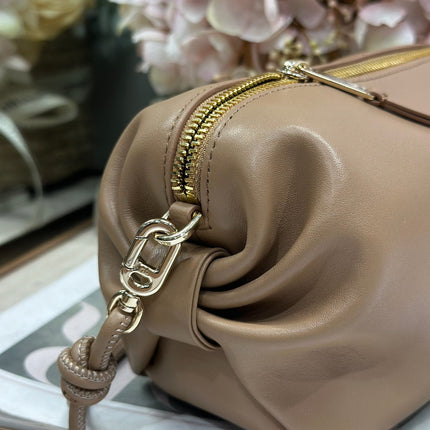 DIOR 26S BOW POUCH BAG 20 IN BROWN LAMBSKIN