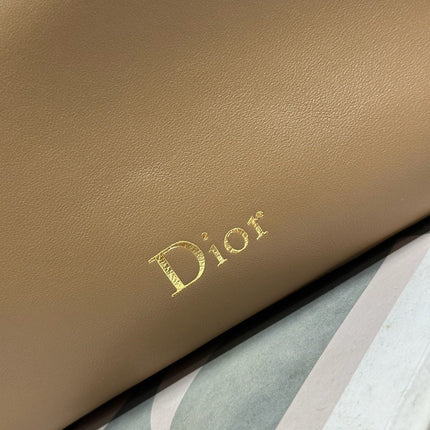 DIOR 26S BOW POUCH BAG 20 IN BROWN LAMBSKIN