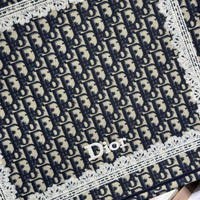 DIOR 26S BOOK TOTE BAG 42 IN NAVY BLUE AND BEIGE OBLIQUE FABRIC