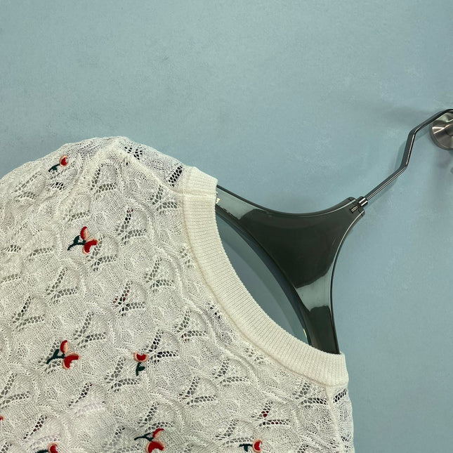 CHANEL 26S CHERRY KNIT TOP 1289