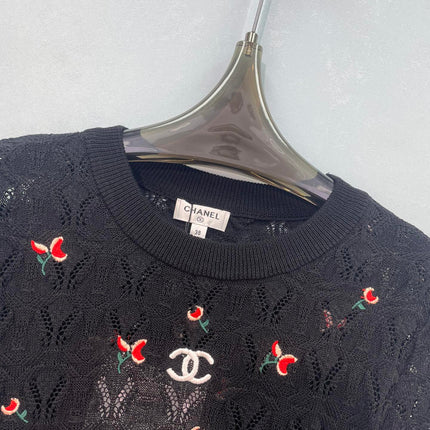 CHANEL 26S CHERRY KNIT TOP 1288