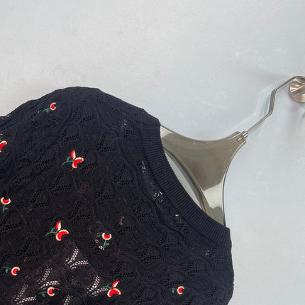 CHANEL 26S CHERRY KNIT TOP 1288