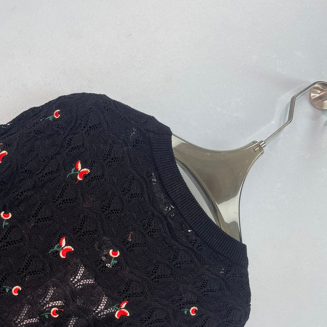 CHANEL 26S CHERRY KNIT TOP 1288