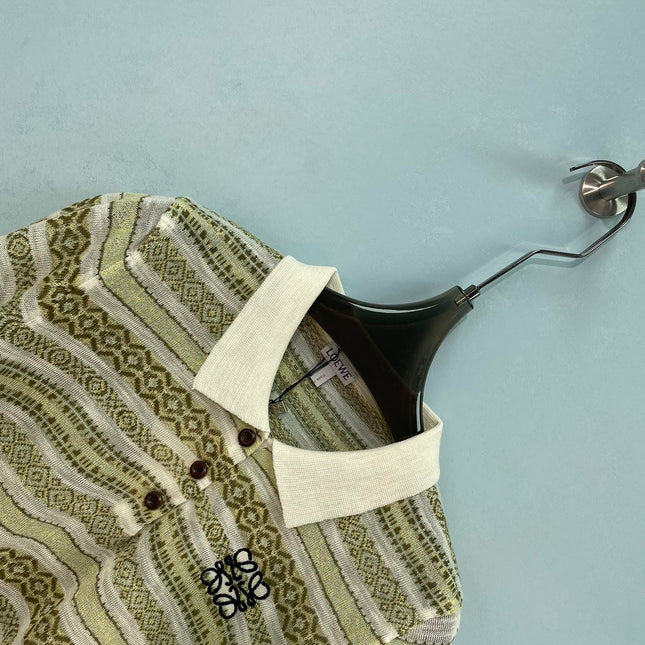 LOEWE 26S SHORT-SLEEVE KNIT POLO SHIRT 573