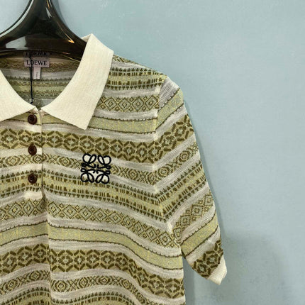 LOEWE 26S SHORT-SLEEVE KNIT POLO SHIRT 573