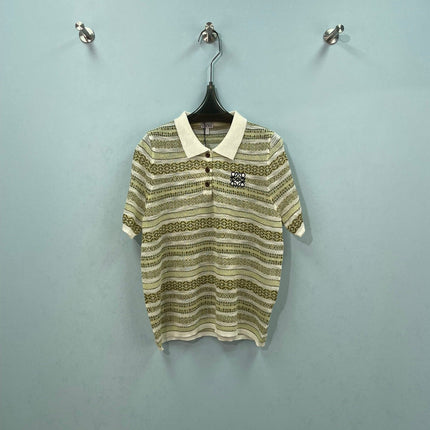 LOEWE 26S SHORT-SLEEVE KNIT POLO SHIRT 573