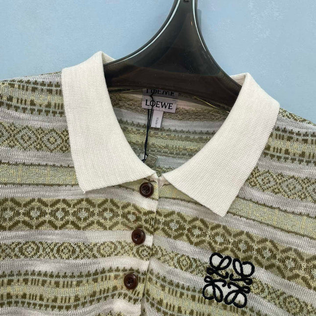 LOEWE 26S SHORT-SLEEVE KNIT POLO SHIRT 573